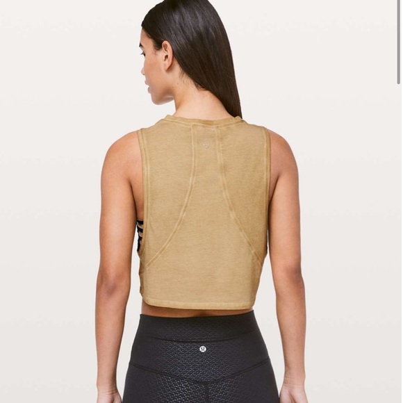 LULULEMON MUSCLE LOVE CROPPED TANK TOP - SIZE 6 - WASHED GLEAM - Picture 2 of 4